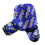White And Yellow DNA Pattern Print Boxing Gloves