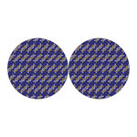 White And Yellow DNA Pattern Print Car Coasters