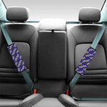 White And Yellow DNA Pattern Print Car Seat Belt Covers