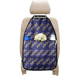 White And Yellow DNA Pattern Print Car Seat Organizers