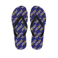 White And Yellow DNA Pattern Print Flip Flops