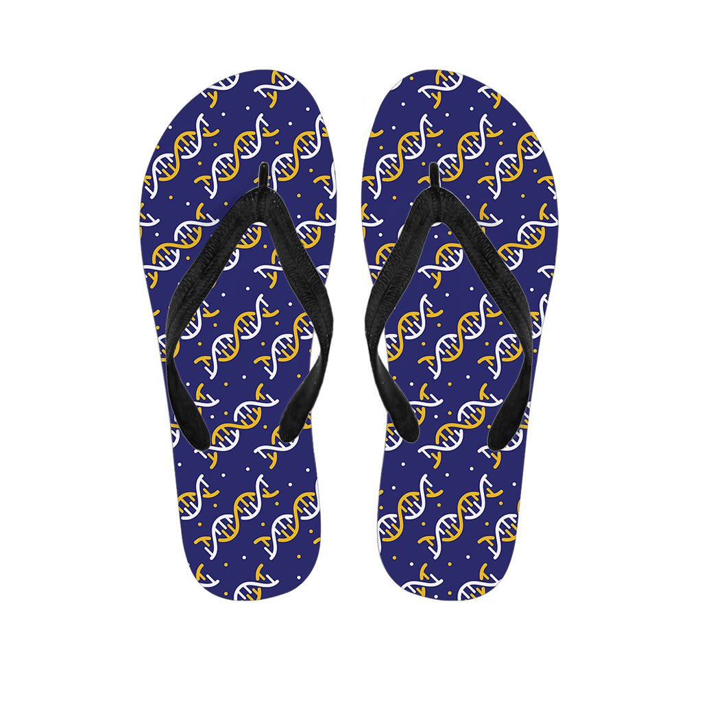 White And Yellow DNA Pattern Print Flip Flops