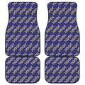 White And Yellow DNA Pattern Print Front and Back Car Floor Mats