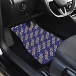 White And Yellow DNA Pattern Print Front Car Floor Mats