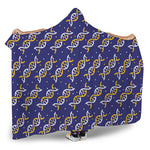 White And Yellow DNA Pattern Print Hooded Blanket
