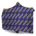 White And Yellow DNA Pattern Print Hooded Blanket