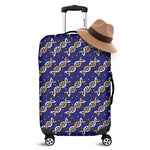 White And Yellow DNA Pattern Print Luggage Cover