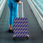 White And Yellow DNA Pattern Print Luggage Cover