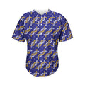 White And Yellow DNA Pattern Print Men's Baseball Jersey