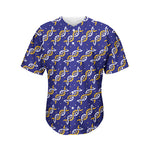 White And Yellow DNA Pattern Print Men's Baseball Jersey