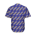 White And Yellow DNA Pattern Print Men's Baseball Jersey