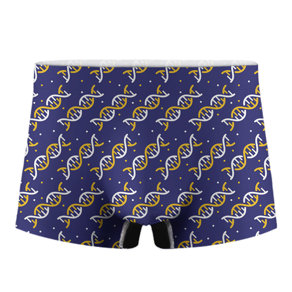 White And Yellow DNA Pattern Print Men's Boxer Briefs