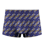 White And Yellow DNA Pattern Print Men's Boxer Briefs