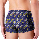 White And Yellow DNA Pattern Print Men's Boxer Briefs