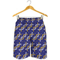 White And Yellow DNA Pattern Print Men's Shorts