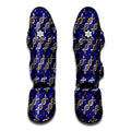 White And Yellow DNA Pattern Print Muay Thai Shin Guards