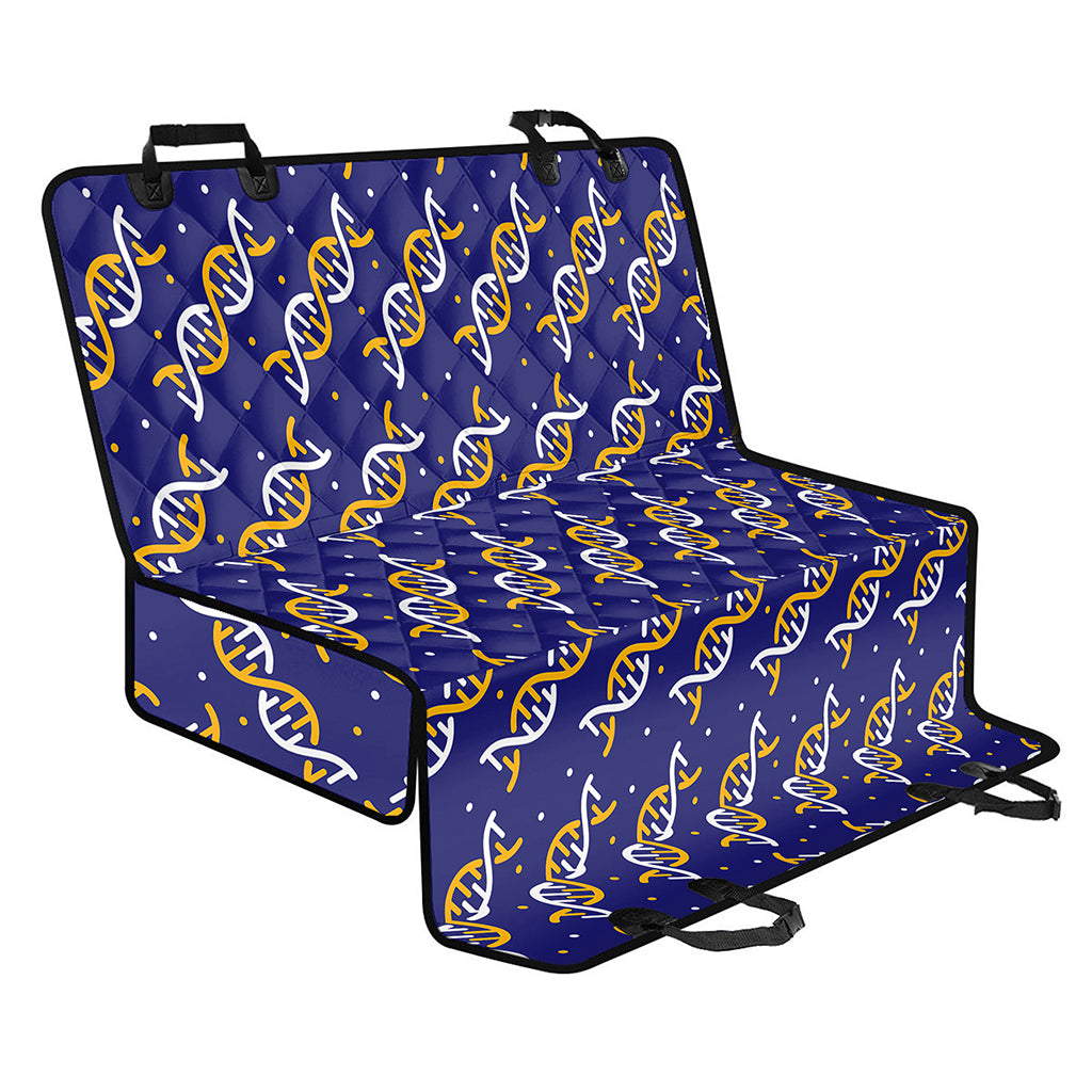 White And Yellow DNA Pattern Print Pet Car Back Seat Cover
