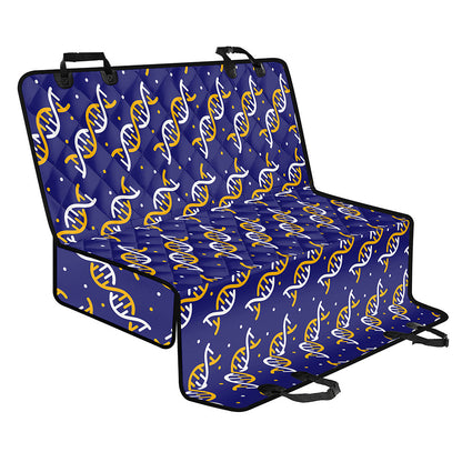 White And Yellow DNA Pattern Print Pet Car Back Seat Cover