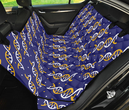 White And Yellow DNA Pattern Print Pet Car Back Seat Cover