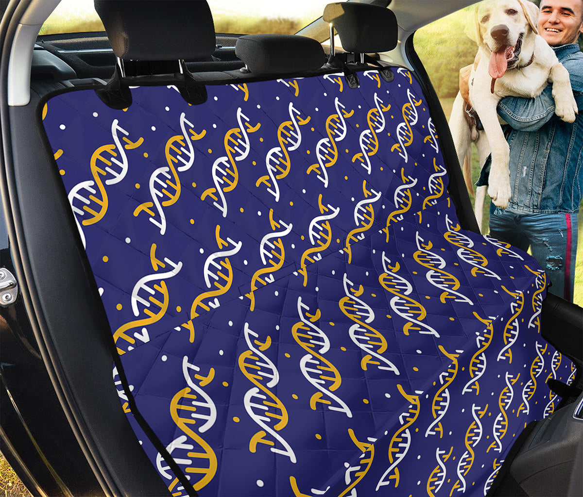 White And Yellow DNA Pattern Print Pet Car Back Seat Cover