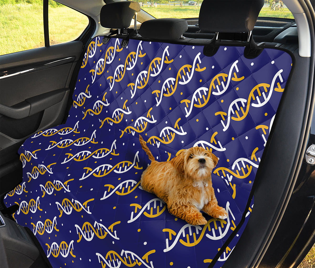 White And Yellow DNA Pattern Print Pet Car Back Seat Cover