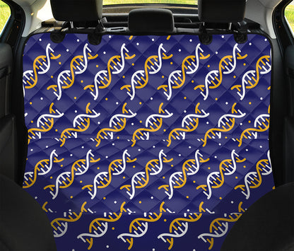 White And Yellow DNA Pattern Print Pet Car Back Seat Cover