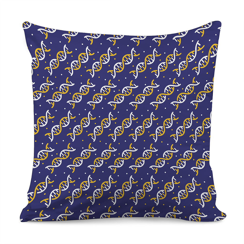 White And Yellow DNA Pattern Print Pillow Cover