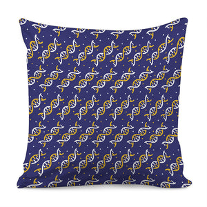 White And Yellow DNA Pattern Print Pillow Cover