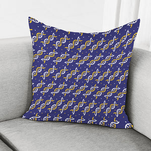 White And Yellow DNA Pattern Print Pillow Cover