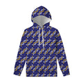 White And Yellow DNA Pattern Print Pullover Hoodie
