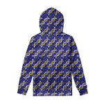 White And Yellow DNA Pattern Print Pullover Hoodie
