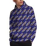 White And Yellow DNA Pattern Print Pullover Hoodie
