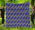 White And Yellow DNA Pattern Print Quilt