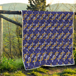 White And Yellow DNA Pattern Print Quilt