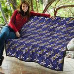 White And Yellow DNA Pattern Print Quilt