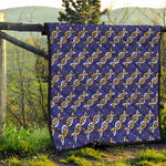 White And Yellow DNA Pattern Print Quilt
