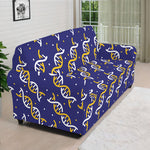 White And Yellow DNA Pattern Print Sofa Cover