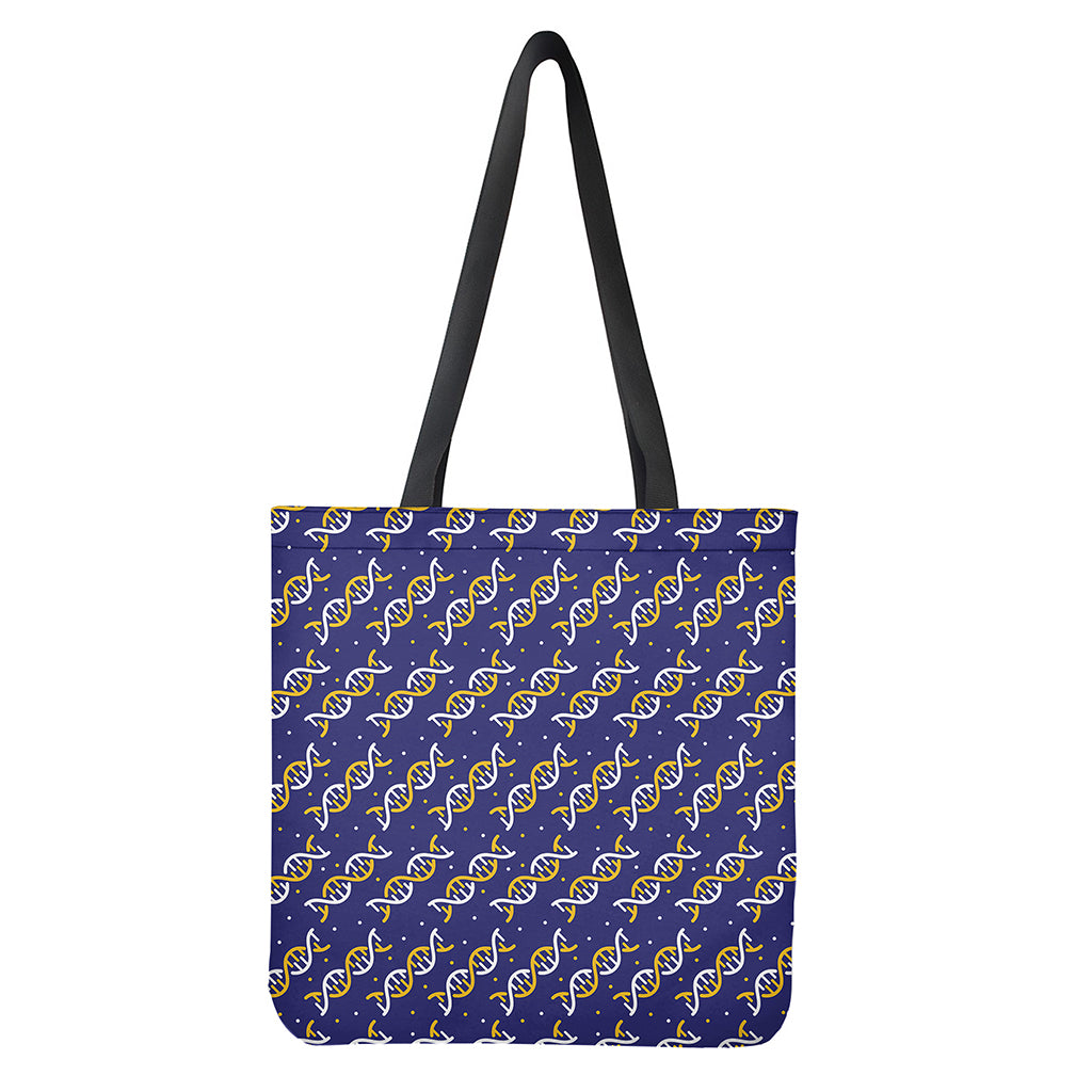 White And Yellow DNA Pattern Print Tote Bag