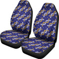 White And Yellow DNA Pattern Print Universal Fit Car Seat Covers