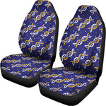 White And Yellow DNA Pattern Print Universal Fit Car Seat Covers