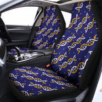 White And Yellow DNA Pattern Print Universal Fit Car Seat Covers