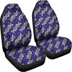 White And Yellow DNA Pattern Print Universal Fit Car Seat Covers