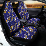 White And Yellow DNA Pattern Print Universal Fit Car Seat Covers
