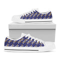 White And Yellow DNA Pattern Print White Low Top Sneakers