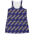 White And Yellow DNA Pattern Print Women's Racerback Tank Top