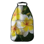 White And Yellow Plumeria Flower Print Car Seat Organizers