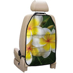White And Yellow Plumeria Flower Print Car Seat Organizers