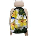 White And Yellow Plumeria Flower Print Car Seat Organizers