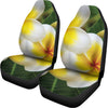 White And Yellow Plumeria Flower Print Universal Fit Car Seat Covers