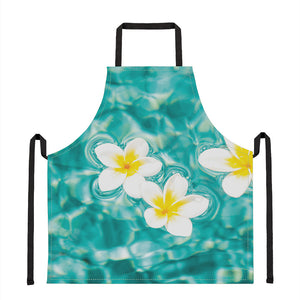 White And Yellow Plumeria In Water Print Apron